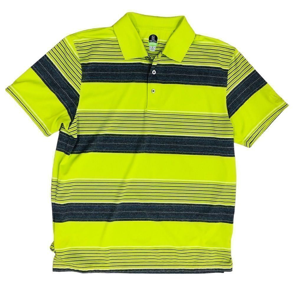 PGA Tour Pro Series Atheistic Fit Bright Green Gray Men’s Polo Shirt Sz XL